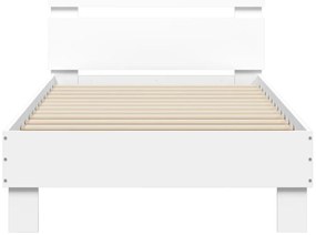 Estrutura de cama c/ cabeceira 90x190 cm deriv. madeira branco
