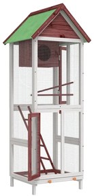 Gaiola para pássaros 60x58,5x160 cm pinho maciço cor moca