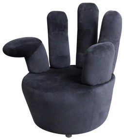 Cadeira em forma de mão veludo preto