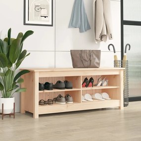 813774 vidaXL Banco sapateira 110x38x45,5 cm pinho maciço