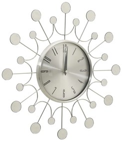 Relógio de parede 40 cm metal prateado