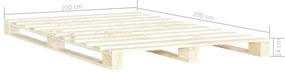 Estrutura de cama em paletes pinho maciço 200x200 cm