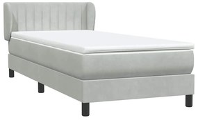Cama com molas/colchão cinzento-claro 80x220 cm veludo