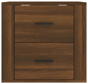 Mesa de cabeceira de parede 50x36x47 cm carvalho castanho