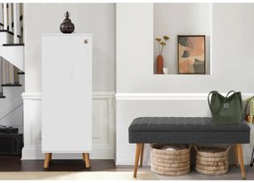 Conjunto de Mobiliário de Entrada Vegas – Branco e Antracite – Armário