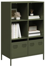 vidaXL Móvel alto 68x39x103,5 cm aço verde azeitona