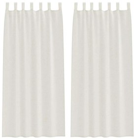 Cortinas com cortinas 2 pcs Creme 140 x 225 cm Poliéster
