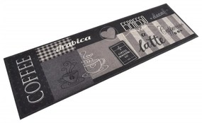 vidaXL Tapete de cozinha lavável 45x150 cm veludo padrão café preto