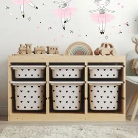 Autocolantes para a caixa IKEA TROFAST - Corações