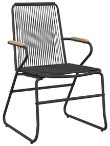 Conjunto de Jantar 5 Peças Jardim Preto Rattan PVC