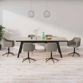 vidaXL Cadeiras de jantar giratórias 6 pcs veludo cinzento-claro