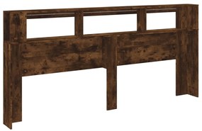 Cabeceira c/ LEDs 220x18,5x103,5 cm carvalho fumado