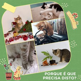 PawHut Árvore Arranhador para Gatos 91 cm Torre para 1-2 Gatos com Cav