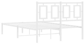 Estrutura de cama com cabeceira 120x200 cm metal branco