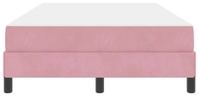Cama box spring com colchão Rosa 120 x 200 cm Veludo