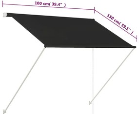 Toldo retrátil 100x150 cm antracite