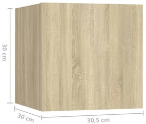 Mesa de cabeceira 30,5x30x30 cm contraplacado carvalho sonoma