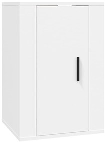 Conjunto móveis de TV 3 pcs madeira processada branco