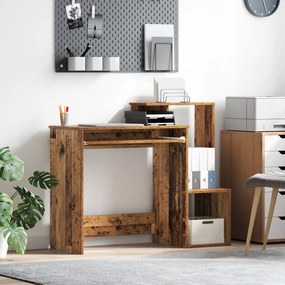 vidaXL Mesa de Computador Castanha Madeira Antiga Madeira Engenheirada