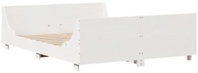 Cama sem colchão 120x190 cm madeira de pinho maciça branco