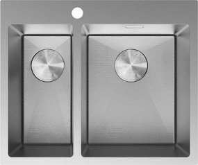 Mexen Flexo lava-louça de aço 1,5-bacia 610 x 510 mm, inox HC - 6446611500-01HC
