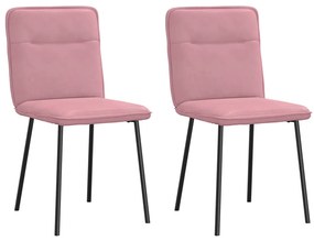 Cadeiras de jantar 2 pcs veludo rosa