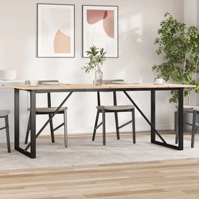 vidaXL Mesa de jantar estrutura em O 200x100x75 cm pinho/aço