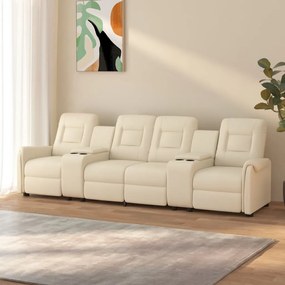 vidaXL Poltrona massagem 4 lug. reclinável c/ suportes copo creme
