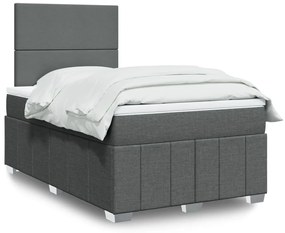 Cama com molas/colchão 120x200 cm tecido cinzento-escuro