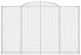 Cestos gabião arqueados 3pcs 300x30x180/200cm ferro galvanizado