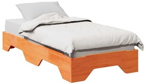 Cama sem colchão empilháveis 75x190 cm madeira castanho-mel