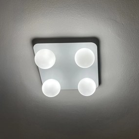 Candeeiro de teto moderno branco quadrado 4 luzes - Cederic