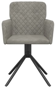 Cadeiras de jantar giratórias 2 pcs veludo cinzento-claro