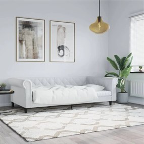 Sofá-cama 100x200 cm couro artificial branco