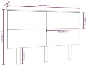 Cabeceira de cama 144x6x82,5 cm pinho maciço cinzento