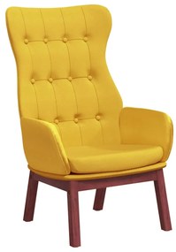 Cadeira de descanso tecido amarelo mostarda