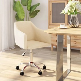 vidaXL Cadeira de jantar giratória tecido cor creme