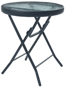 Mesa bistrô 40x46 cm aço e vidro preto