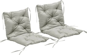 Outsunny Conjunto com 2 almofadas de assento, 98 x 50 cm, almofadas para cadeira com fitas de amarração, capa de tecido, 8 cm de espessura, Cinza claro | Aosom Portugal