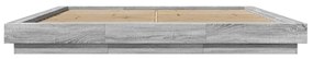 Estrutura de cama 200x200 cm derivados madeira cinzento sonoma