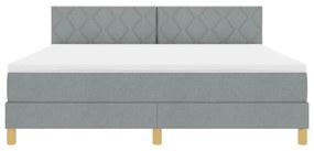 Cama Box Spring com Colchão Cinza Claro 180x200 cm Tecido