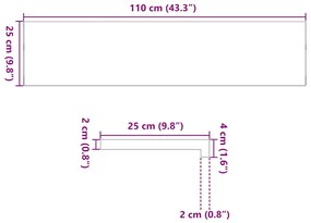 Soleiras da janela 2 pcs 110x25x2 cm carvalho castanho-claro