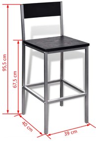 Conjunto de  Mesa e 2 Bancos de Bar - Design Moderno