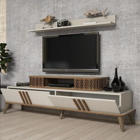 Conjunto de Mobiliário de Sala de Estar Eylül – Creme – Múltiplas Medi