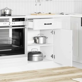 Armário de cozinha baixo Kalmar branco alto brilho