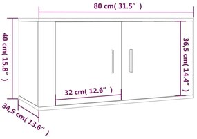 Conjunto móveis de TV 3 pcs madeira processada branco