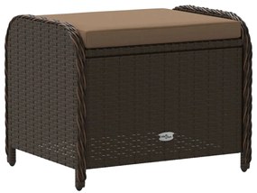 Banco de jardim com almofadão 58x46x46 cm vime PE castanho