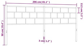 Cabeceira de cama 200 cm metal preto