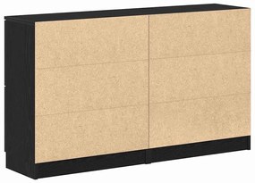 Buffets 2 pcs Madeira de Carvalho Preto 60x30x70 cm Madeira Engenharia