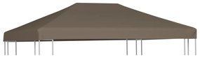 vidaXL Cobertura de gazebo 310 g/m² 3x4 m cinzento-acastanhado